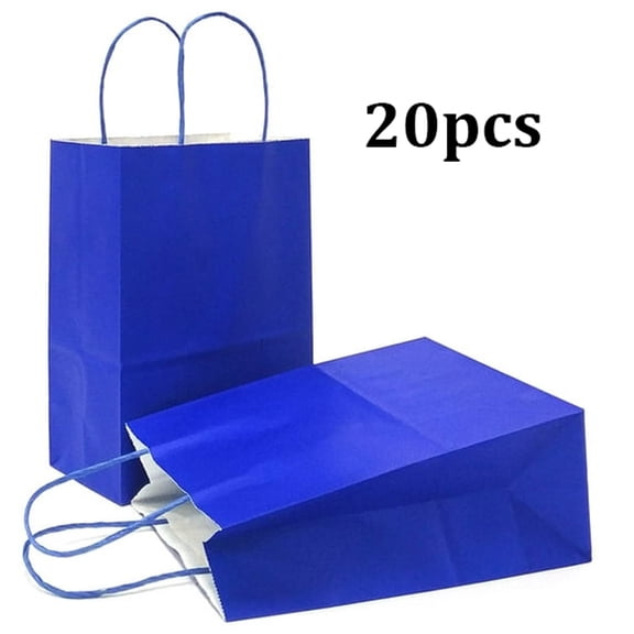 GASTROPOD Blue Gift Bags Large Kraft Paper Bags with Handles (7.5 X 3.9 X 9.8 In,Royal Blue,12 Pcs) for Party Favors,Shopping and Gift Packaging