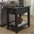 thumbnail image 2 of Chelsea Lane Wood End Table with Drawer and Lift-top Power Outlet, Vulcan Black, 2 of 5
