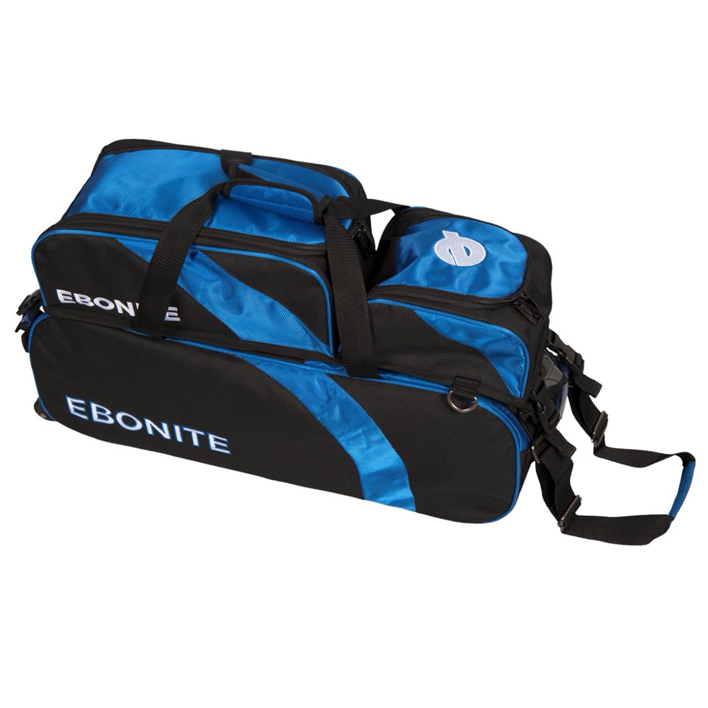 Ebonite Equinox Triple Bowling Bag Tote Roller Black/Royal Walmart