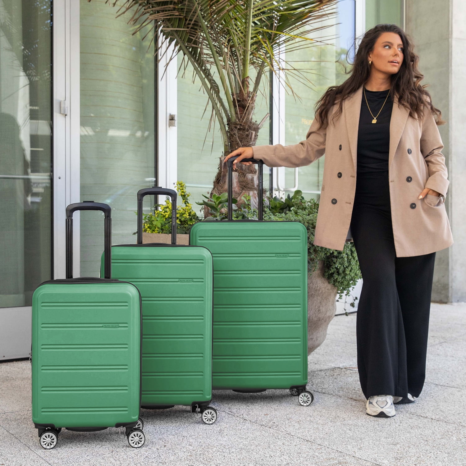 Travel Select Snowcreek Hardside Expandable Spinner Luggage Set w/ USB Port, Green, 2-Piece (21/30)
