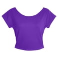 thumbnail image 7 of Ounisa Women's Basic Short Sleeve Scoop Neck Crop Top Backless Shirt, 7 of 7