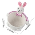 thumbnail image 3 of Easter Bunny Basket Woven Candy Bowl, Fabric Rope Storage Basket for Eggs Chocolate Cookies, Cute Rabbit Decorative Gift Container, Holiday Party Centerpiece Bowl for Treats Desserts Display, 3 of 6