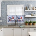 thumbnail image 6 of Independence Day Gnome Kitchen Window Valance and Tier Set Patriotic Star on Check 3 Piece Rod Pocket Valances Short Curtain,Blue White Small Windows Treatment Tiers Curtains for Bedroom/Cafe/Bathroom, 6 of 6
