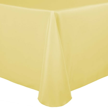 

Ultimate Textile (5 Pack) 60 x 144-Inch Oval Polyester Linen Tablecloth - for Home Dining Tables Cornsilk Light Yellow