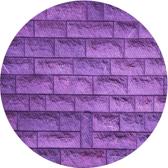 Ahgly Company Indoor Round Patterned Heliotrope Purple Area Rugs, 8' Round