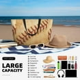 thumbnail image 4 of Goofa Vintage Baseball Print Beach Bags Waterproof Beach Tote Bag Zipper Sandproof Swim Pool Bag Large Tote Beach Vacation Travel, 4 of 6