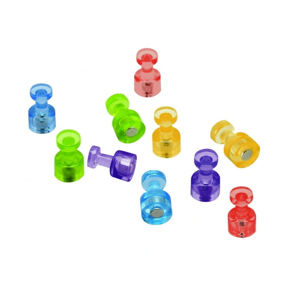 Quartet Magnetic Push Pins, High Power Magnets, Bright Colors, 20 Pack