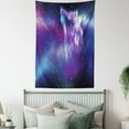 thumbnail image 4 of Fantasy Tapestry, Psychedelic Northern Starry Sky with Spirit of A Wolf Aurora Borealis Display, Wall Hanging for Bedroom Living Room Dorm Decor, 40W X 60L Inches, Blue Purple, by Ambesonne, 4 of 5
