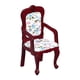 thumbnail image 1 of Silla para casa de muñecas a escala 1/12, sillón de simulación, mini accesorio, silla con respaldo. Rojo marrón, 1 of 9