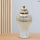 thumbnail image 5 of Tarro de cerámica de jengibre de estilo clásico con tapa, jarrón de almacenamiento, decoración del hogar, regalos 6.30x6.30x11.81 pulgadas, 5 of 8