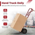 thumbnail image 5 of Fusion Hand Truck, P-Handle Hand Truck Dolly w/Vertical Loop Handle, 10” Rubber Wheels, 15”x8” Foldable Nose Plate, 660LBS Capacity, Heavy Duty Metal Dolly Cart for Lifting, Stairs (Red), 5 of 9