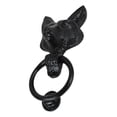 thumbnail image 4 of Black Powder Coated Metal Rustic Whimsical Animal Sly Fox Door Knocker Plaque, 4 of 7