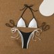thumbnail image 1 of Trajes de baño para mujer, bikinis de cintura alta con cordón ajustable, traje de baño fruncido, conjunto dividido, trajes de baño para mujer, trajes de baño para mujer, traje de baño para mujer, traj, 1 of 7