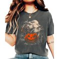 thumbnail image 3 of Halloween Jack-O-Lantern Shirt for Women Haunted House Graphic Tee, Pepper Shirt, M, 3 of 8