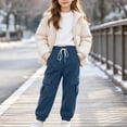 thumbnail image 5 of Miqool Boys Girls Cargo Sweatpants Drawstring Elastic Waist Joggers Sweat Pants Casual Athletic Track Pants with Multi Pockets for 5-15 Years, 5 of 9