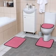 thumbnail image 4 of Ryvnso 4 Pcs Pink Bathroom Shower Curtain Set with 12 Hooks Bath Mat Toilet Lid Cover, 4 of 8