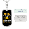 thumbnail image 2 of 401K Ou Bitcoin Crypto Acier Inoxydable Ou 18k or Premium Pivotant Chien Tag Porte-Clés, 2 of 8