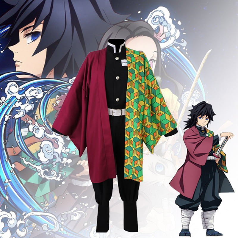 Shiyao Anime Demon Slayer Cosplay Costume Tanjirou Zenitsu Giyuu Anime Cosplay Kimono Outfit Halloween Anime Theme Party Cosplay Costume Tomioka Giyuu M Walmart Com