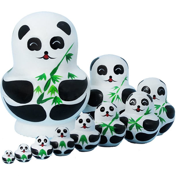 POINTERTECK 10 Pcs/ensemble Poupées Russes Peintes Mignonnes en Bois Ensemble de Poupées Gigognes Artisanat pour Cadeaux de Noël POINTERTECK 10 Pcs/ensemble Poupées Russes Peintes Mignonnes en Bois Ensemble de Poupées Gigognes Artisanat pour Cadeaux de Noël