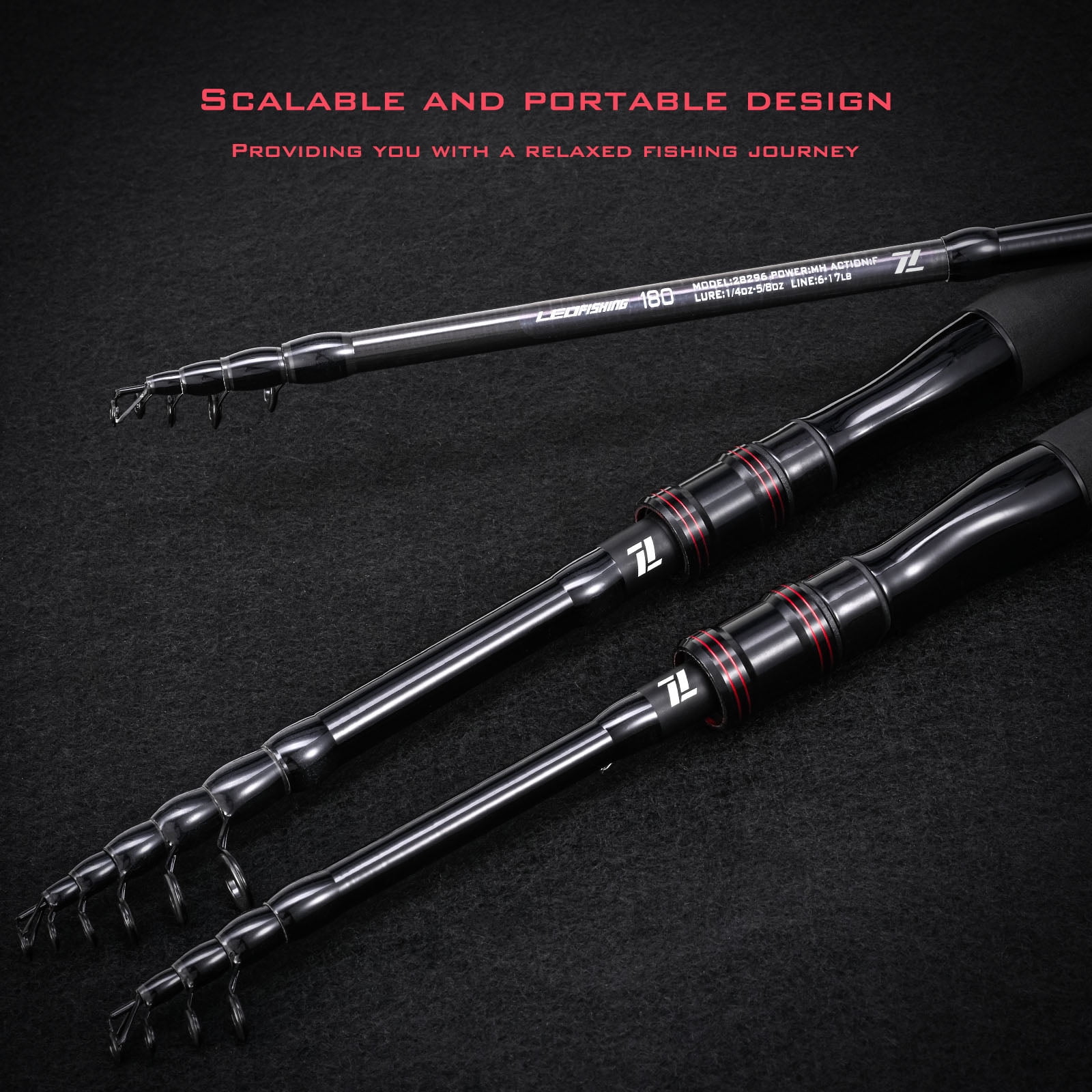 Fishing Rod & Reel Combo Set Portable Telescopic 180cm/210cm with Spinning Reels Bait and Hook Accessories Saltwater Fishing Tackle Bag & Case