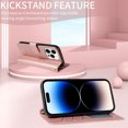 thumbnail image 2 of Crossbody Wallet Case for iPhone 16e, with Detachable Shoulder Strap & Wrist Strap, Magnetic Clasp Flip Kickstand Card Holder, PU Leather Shockproof for Women Girls Purse Cover, Rosegold, 2 of 14