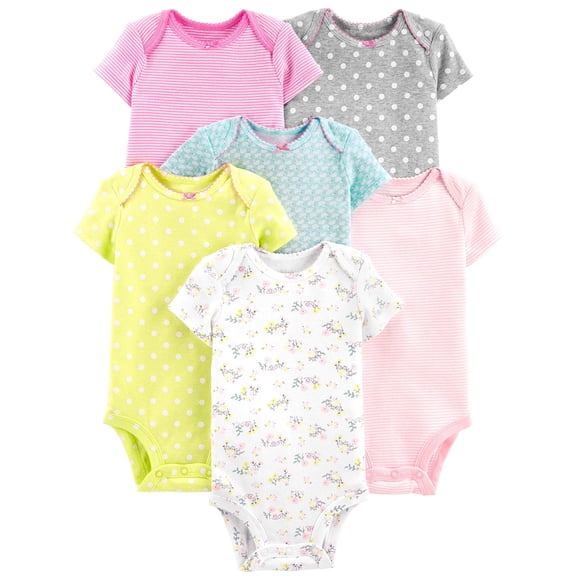 Body Simple Joys de Carter's Baby Girls, paquete de 6 unidades para recién nacidas