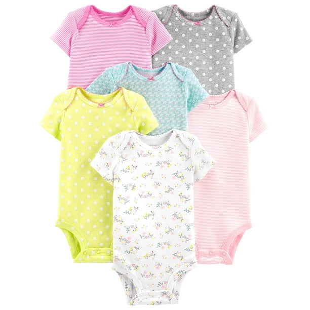 Body Simple Joys de Carter's Baby Girls, paquete de 6, 18 meses