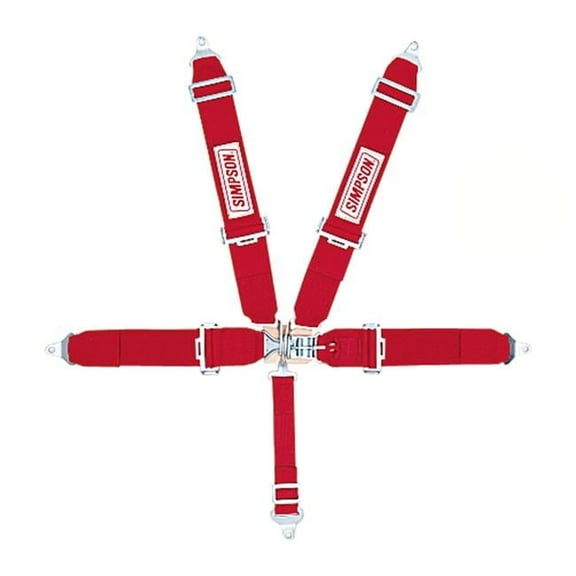 Simpson Safety SIM29063RD 55 in. 5 Point LL Pull Down Black Harness Sport Harness System