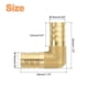 thumbnail image 2 of Conector de codo en ángulo recto de latón de 2 paquetes, conector de acoplamiento de latón de 5/8" ID, accesorios de manguera de aire para conectar agua, combustible, aire, mangueras de aceite, 2 of 7