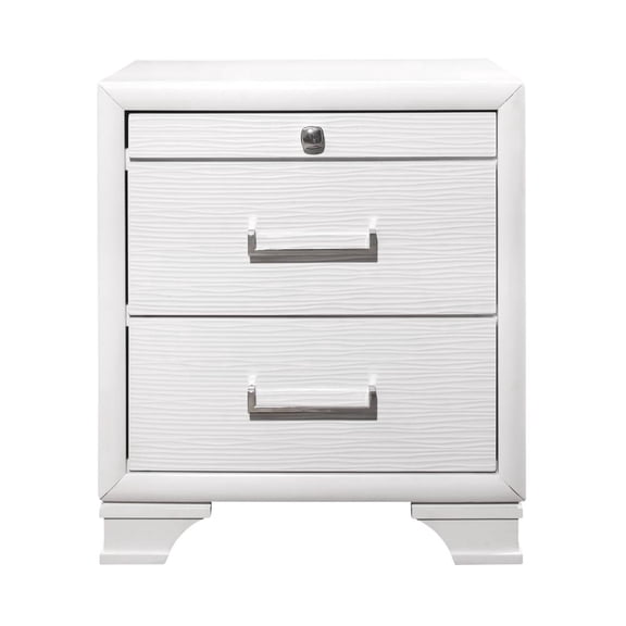 Global Furniture USA Jordyn Transitional White Nightstand with 2-Drawers