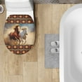 thumbnail image 4 of ZIATUBLE Aztec Tribal Toilet Lid Dust Cover Horse Toilet Lid Covers for Bathroom Decoraction Reusable Toilet Seat Cover Protector Universal Full Coverage Design Toilet Lid Covers, 4 of 6