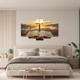 thumbnail image 3 of ZHONGYUTONG Cross Canvas Wall Art 5 Piece Holy Bible and Cross Pictures Christian Religious Painting for Church Prayer Room Decor Framed (8x14inx2pcs 8x18inx2pcs 8x22inx1pcs), 3 of 5