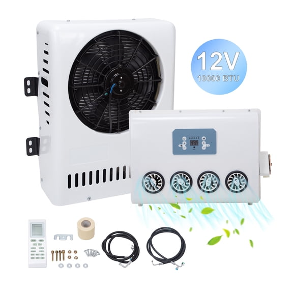 12V 10000 BTU Electric Parking Air Conditioner Set for Trucks, RVs, and Vans Energy Efficient DC Cooling System