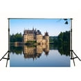 thumbnail image 1 of BSDHOME Polyester 7x5ft Lakeside Castle Landscape Photography Backdrop Rural Photo Background, 1 of 3