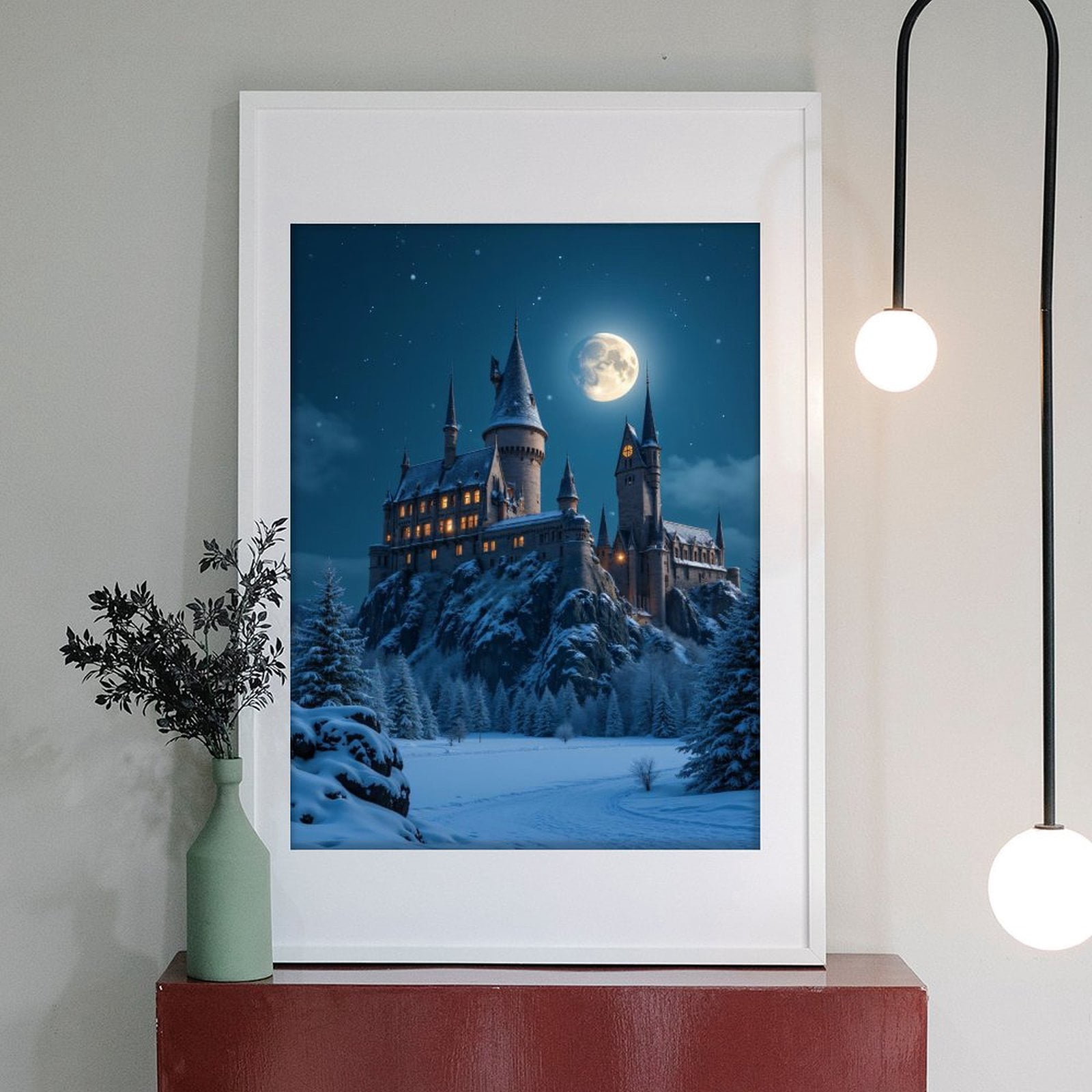 Diamond Art Kit for Adults, Winter Night Castle Moonlit Sky Diamond Painting for Adults Beginners, DIY Diamond Art Painting Kits, 5D Diamond Painting Crafts for Home Decor 12x16 Frameless