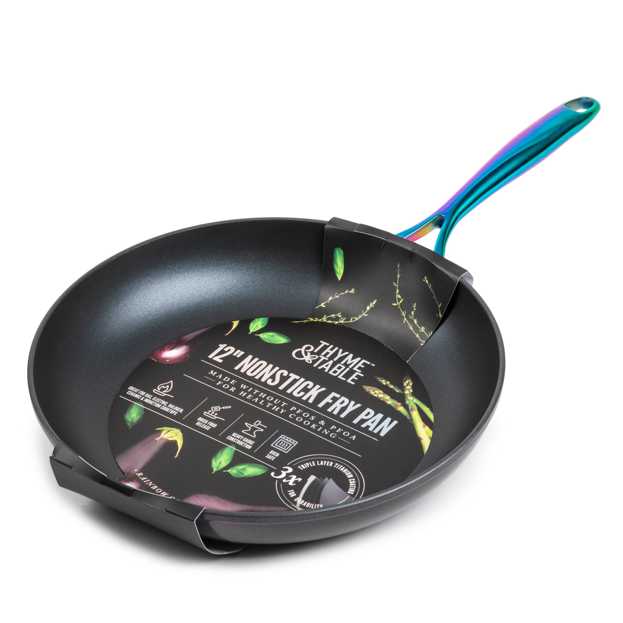 Thyme & Table Nonstick Ceramic Rainbow 12" Fry Pan