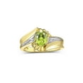 thumbnail image 1 of RYLOS Rings for Women 14K Gold Plated Silver Swirl Z Ring 7X5MM Oval Gemstone &  Diamond Rings August Peridot Jewelry Size 7, 1 of 7