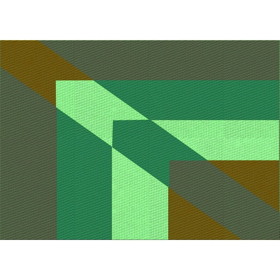 Ahgly Company Machine Washable Indoor Rectangle Transitional Army Green Area Rugs, 7' x 9'