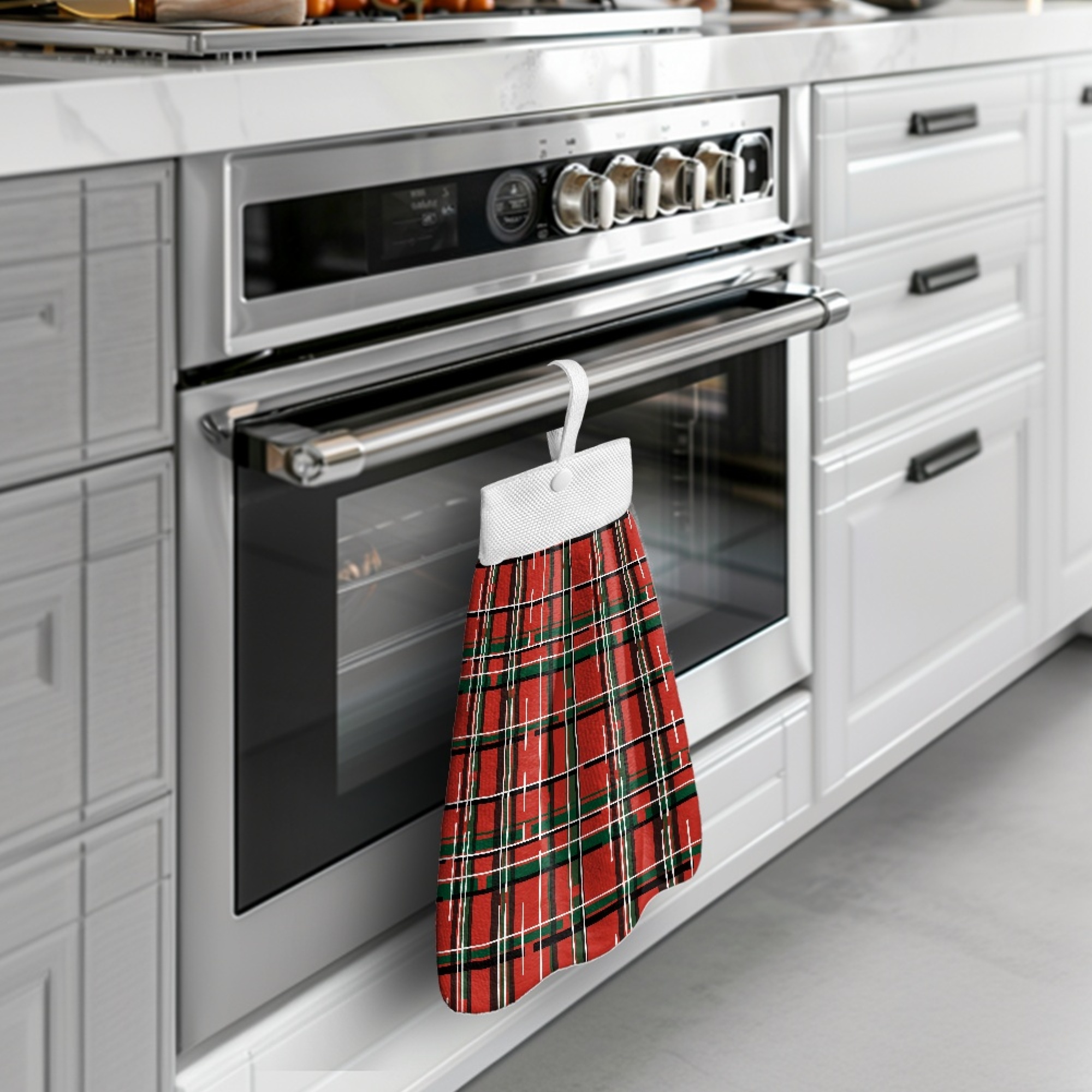 SEANATIVE Buffalo Plaid Hand Towels Bathroom Decorative Absorbent Hanging Hand Towels for Kitchen 3 Pcs Christmas Hand Towels with Hanging Loops Breathable Fast Drying Hang Towel Home Decor