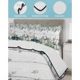thumbnail image 3 of Full Size Quilt Bedding Set, Teal Pumpkins Fall Reversible Summer Quilt 3 Pieces, Botanical Thanksgiving Grey Wood Grain Lightweight Bedspreads Coverlets with 2 Pillow Shams for All Seasons, 3 of 5