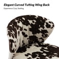 thumbnail image 4 of Velvet Upholstery Comfy Dining Chair Accent Channel Tufted Metal Legs Home Living Room Bedroom Kitchen Cowhide, 4 of 7
