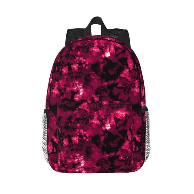 Disketp Burgundy Tie Dye Mochila Escolar de 15 Pulgadas, Mochila Ligera para Estudiantes, Viajes y Trabajo, Cómoda y Resistente para el Uso Diario