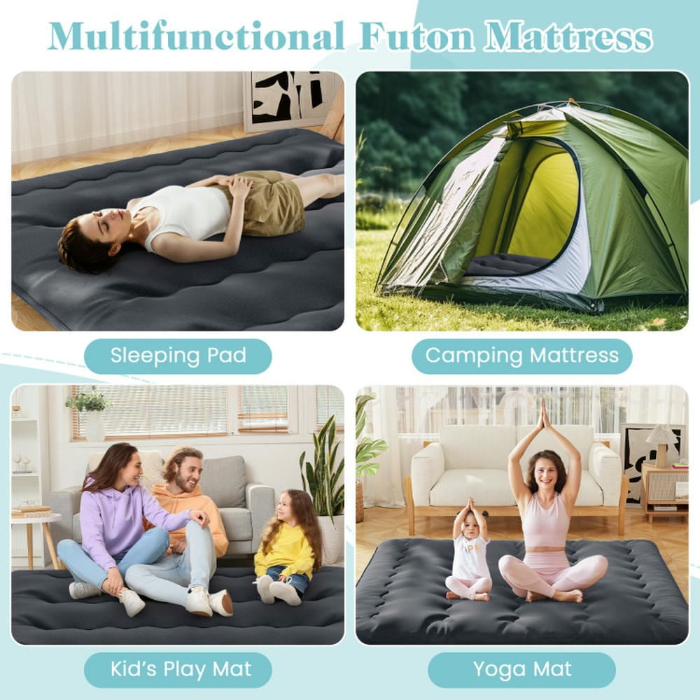 Kepooman Futon Mattress with Washable Cover and Foldable Mat-King Size