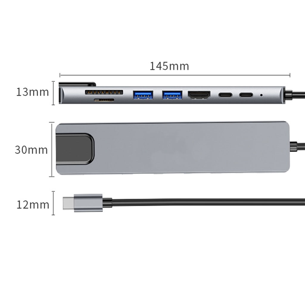 WINDLAND Versatilitys USB C Docking Stations USB C to HDMIs Adapter with 4K HDMIs and TF Slots Compatible for Various Devices