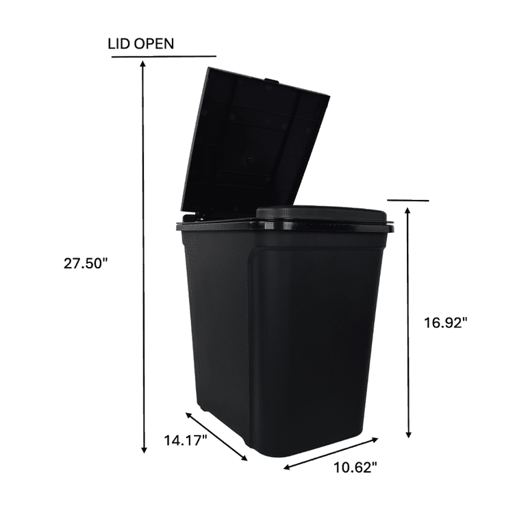 Mainstays Touch Top Black Trash Can 7.6 Gallon Plastic Wastebasket