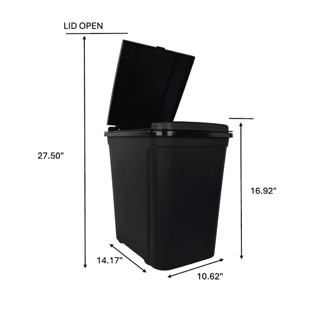 Mainstays Touch Top Black Trash Can 7.6 Gallon Plastic Wastebasket Mainstays Touch Top Black Trash Can 7.6 Gallon Plastic Wastebasket