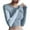 Blue, variant on Raeneomay Long Sleeve Shirts for Women Long Sleeved Solid Color Pullover Sports Non Removable Fitness Top