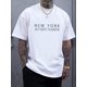 thumbnail image 1 of Camiseta de manga corta con cuello redondo y estampado de letras de NUEVA YORK para hombre, moderna, cómoda y transpirable, ideal para vacaciones de primavera y verano., 1 of 6