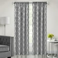 thumbnail image 3 of Woven Trends 2-Pack Double Layer Light Filtering Curtains, Moroccan Trellis and Modern Lattice Curtains for Living Room and Bedroom, Rod Pocket Panel Set of Two, 52" x 63", Gray, 3 of 7