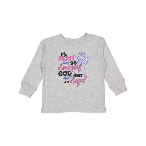 Inktastic My Aunt was so Amazing God Made her an Angel Girls Long Sleeve Toddler T-Shirt